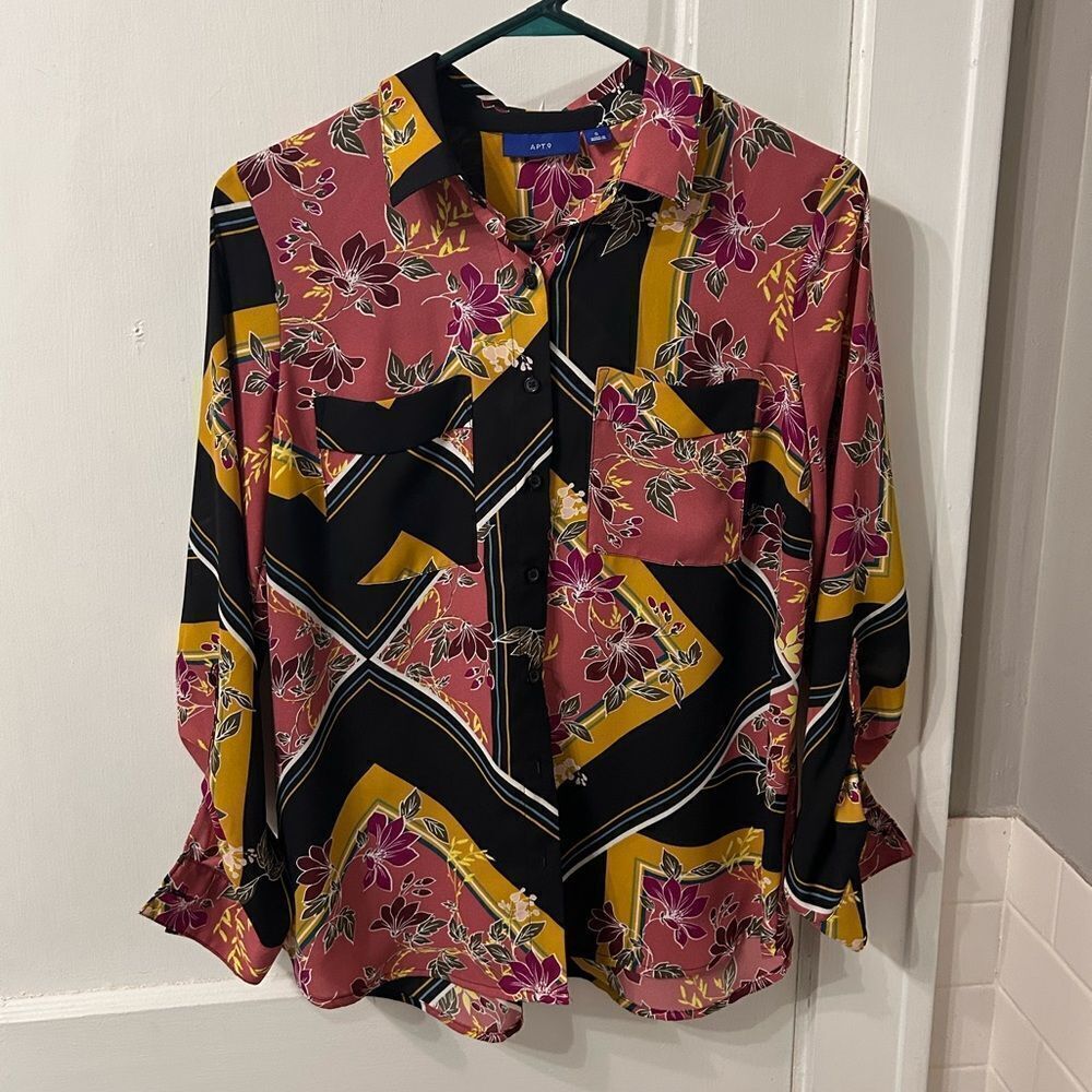 Apt. 9 Women's Floral Geometric Blouse